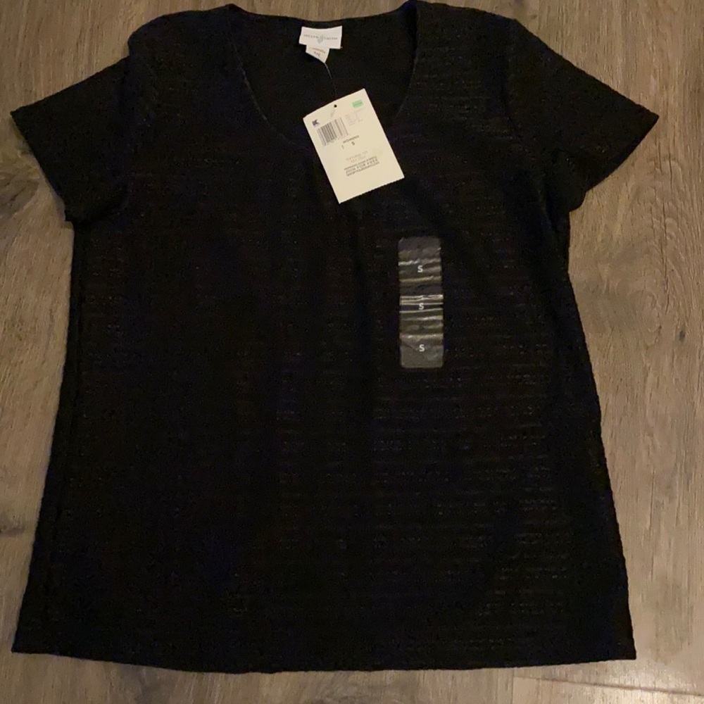 3/$20. Jaclyn Smith Short Sleeved Black Top Small Spring Summer Casual